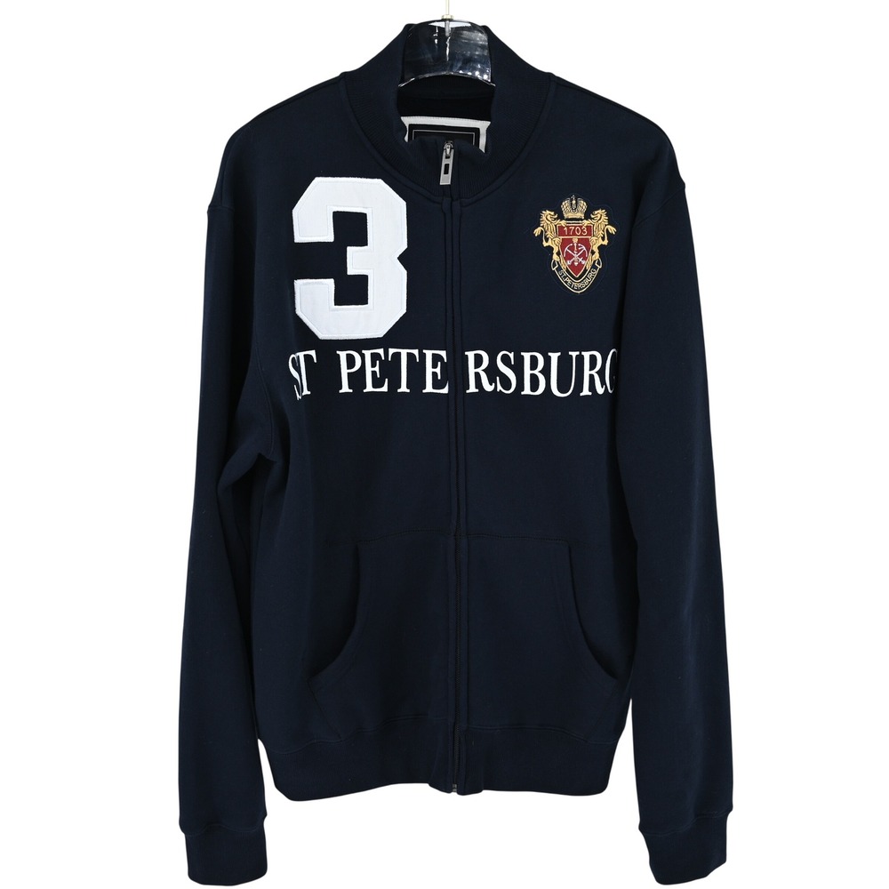 Robin Ruth St Petersburg Russia Jacket Mens L Navy Blue Sporty Track Blokecore